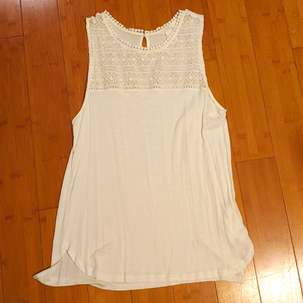 High Neck Tank Dress White Eyelet Lace